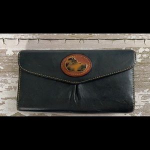 Dooney and Bourke Black leather checkbook wallet